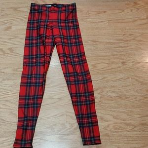 Blackmilk red plaid toastie leggings